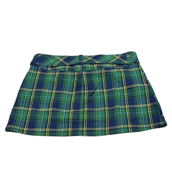 90s Y2K Abercrombie & Fitch Green Taran Plaid Micro Mini Skirt Sz 4 Clueless - Picture 2 of 5